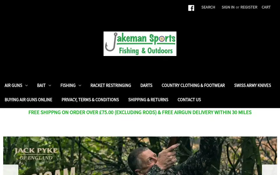 Screenshot of jakemansports.co.uk
