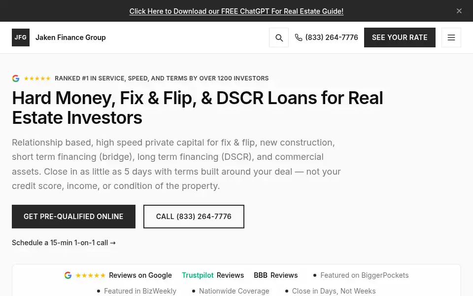 Screenshot of jakenfinancegroup.com