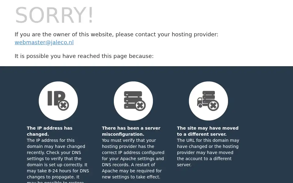 Screenshot of jaleco.nl