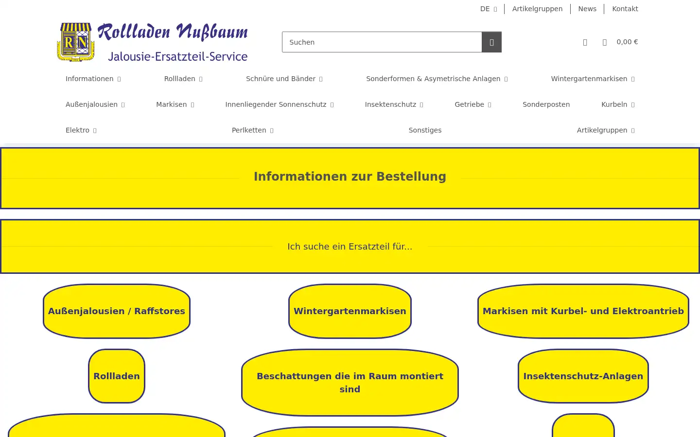 Screenshot of jalousie-ersatzteile.de