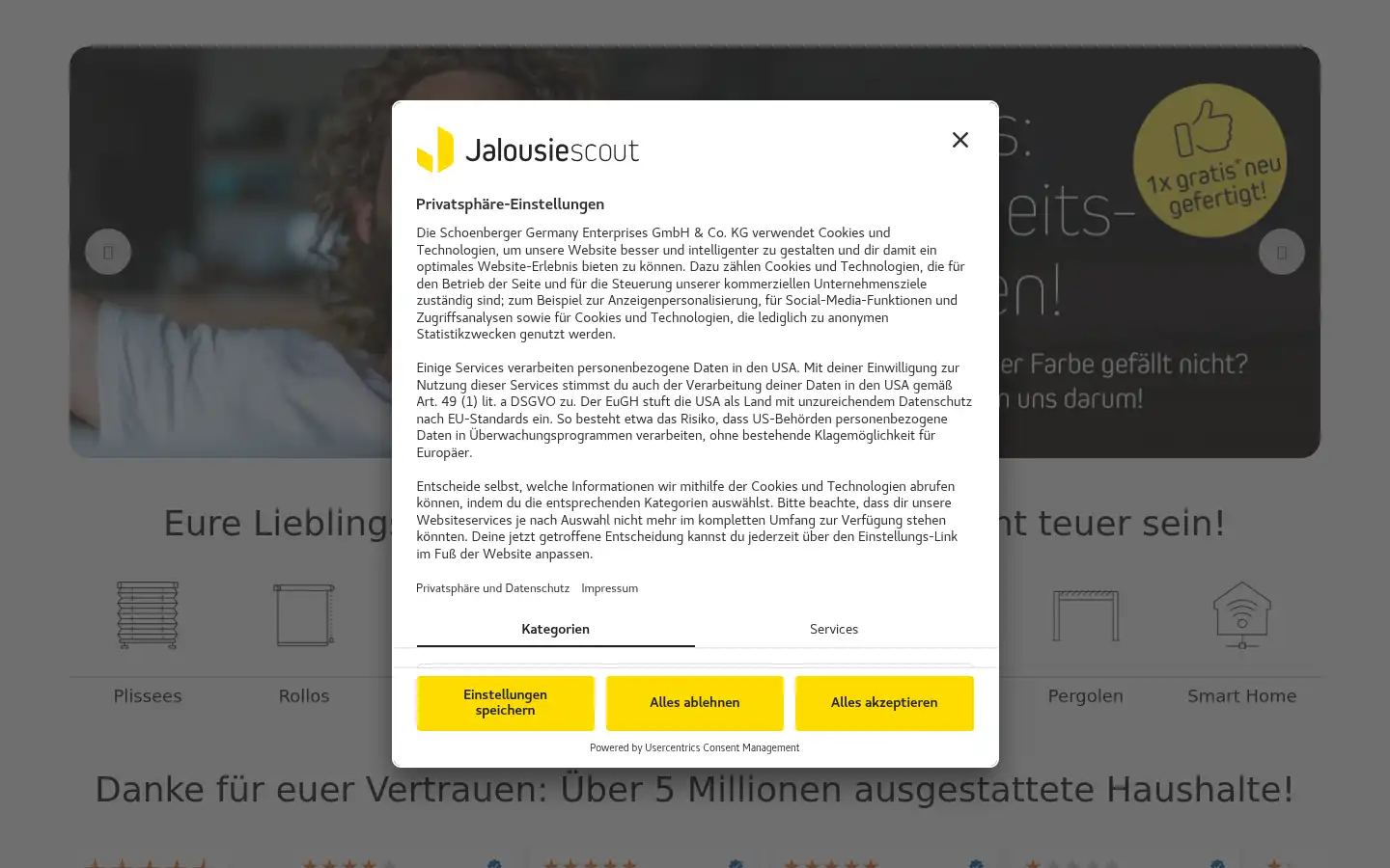 Screenshot of jalousiescout.at