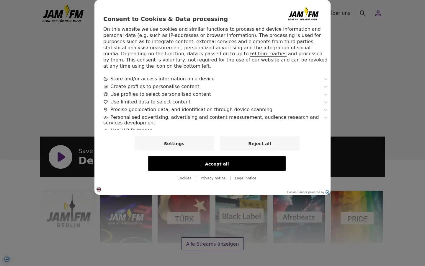 Screenshot of jam.fm