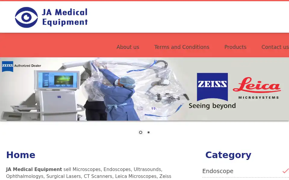 Screenshot of jamedicalequipment.com