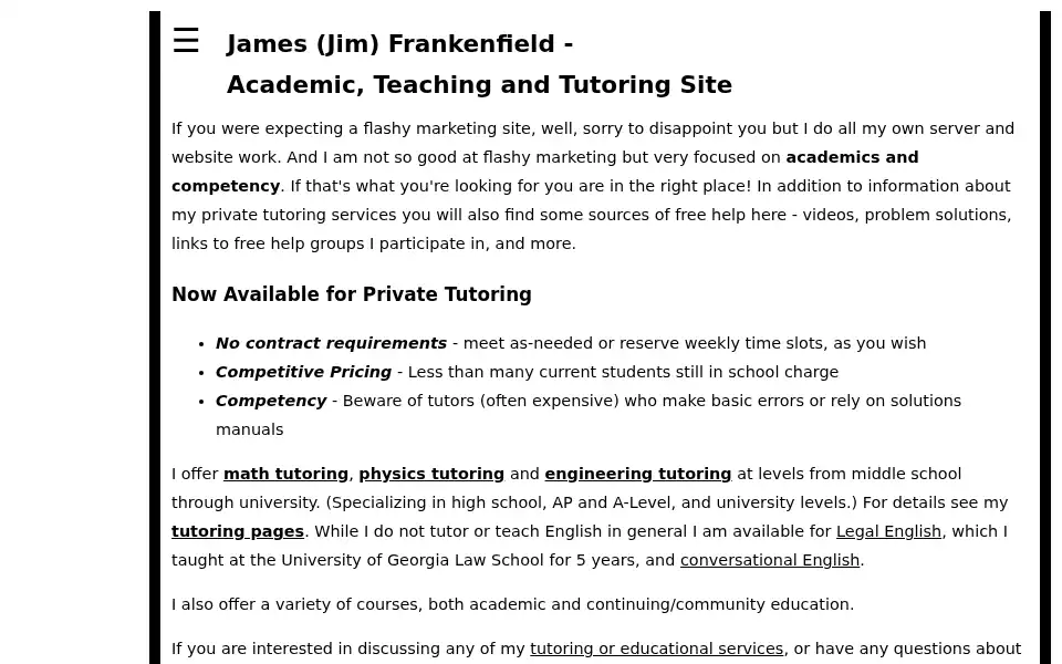 Screenshot of jamesfrankenfield.com