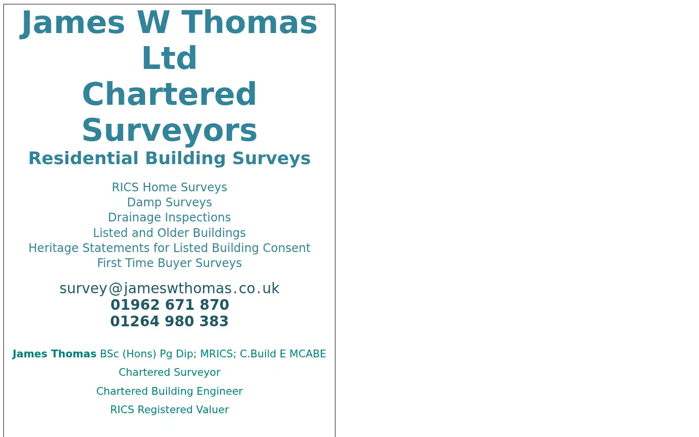 Screenshot of jameswthomas.co.uk