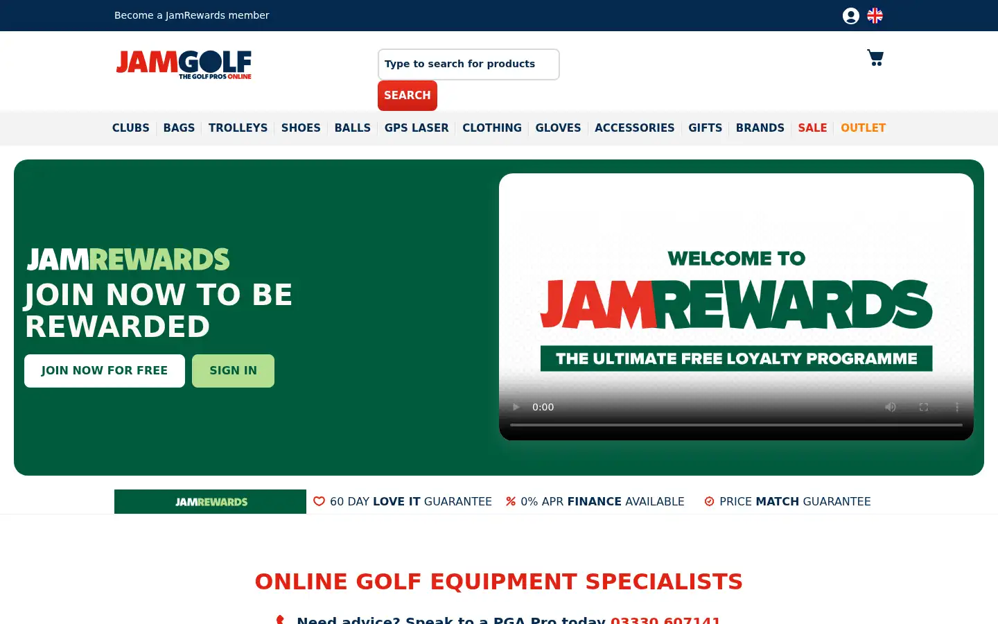 Screenshot of jamgolf.com