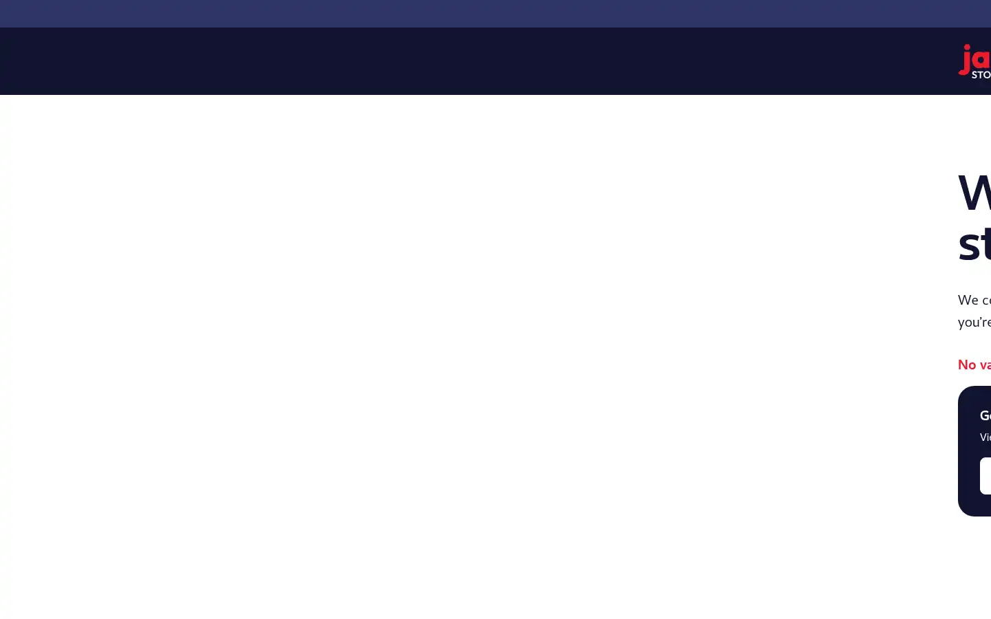 Screenshot of jamstorage.com