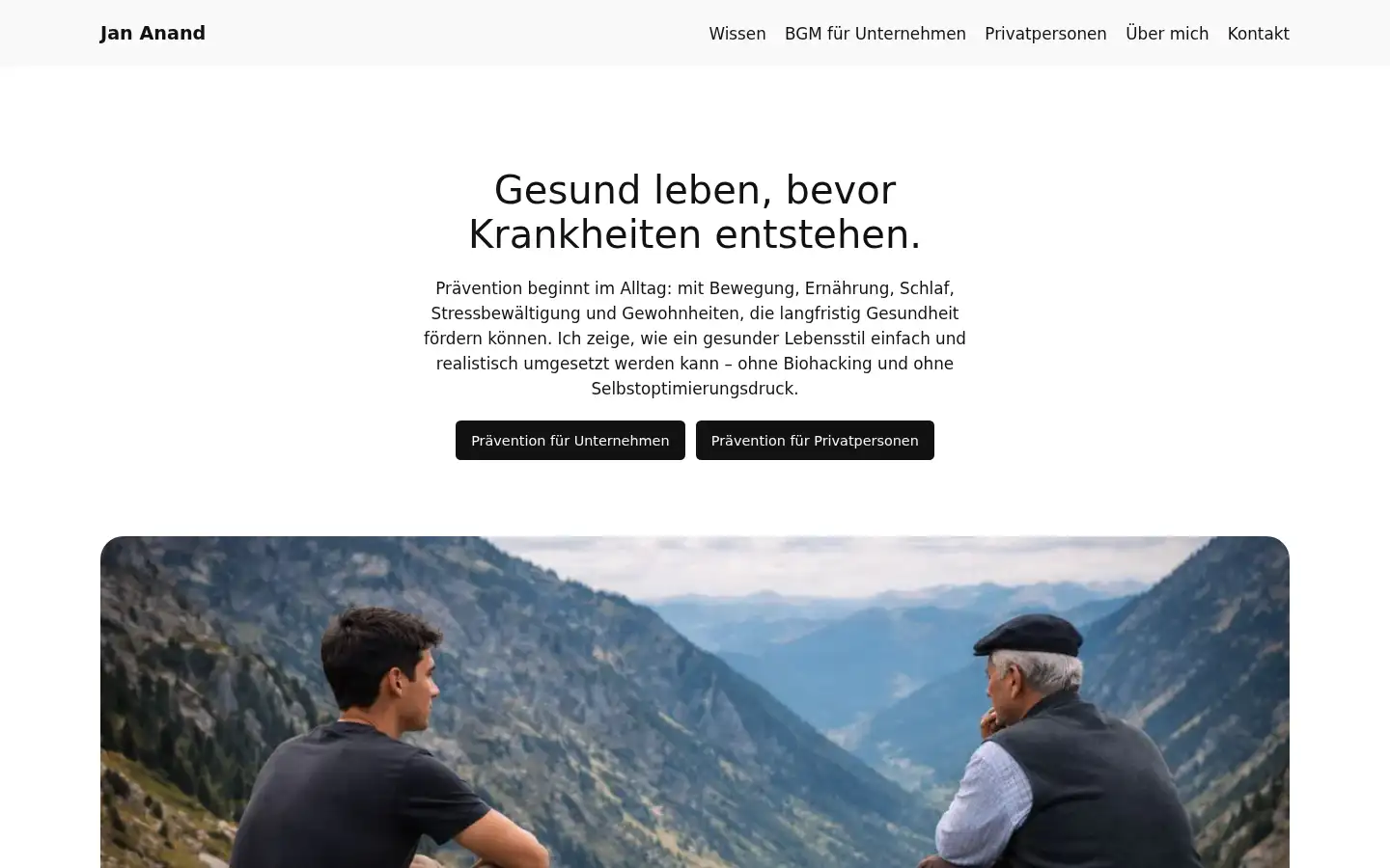 Screenshot of jananand.de
