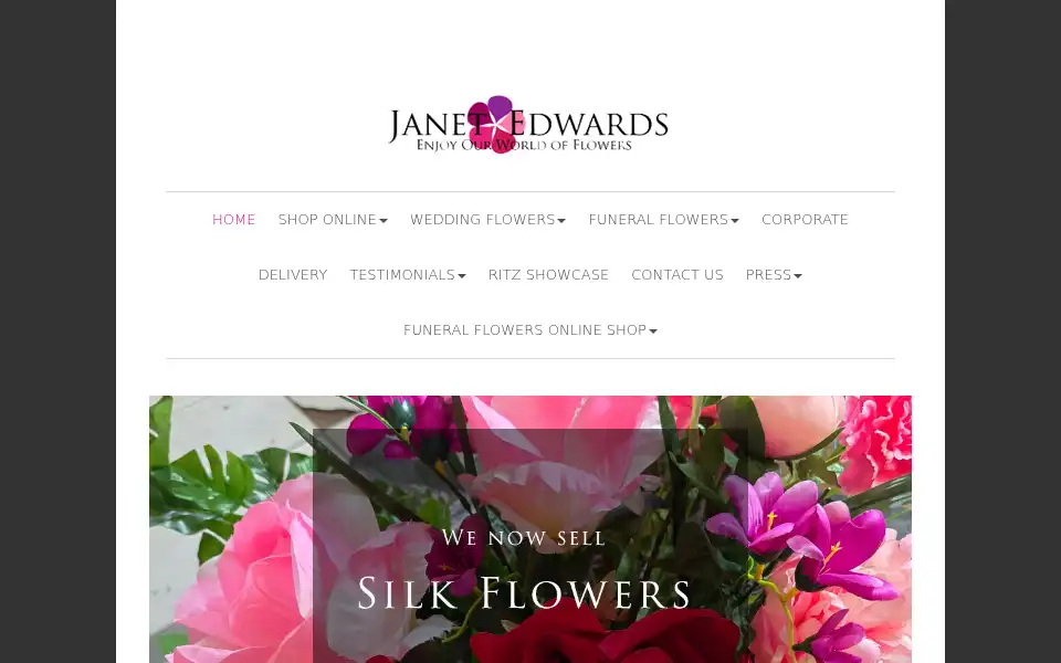 Screenshot of janetedwardsflorist.co.uk