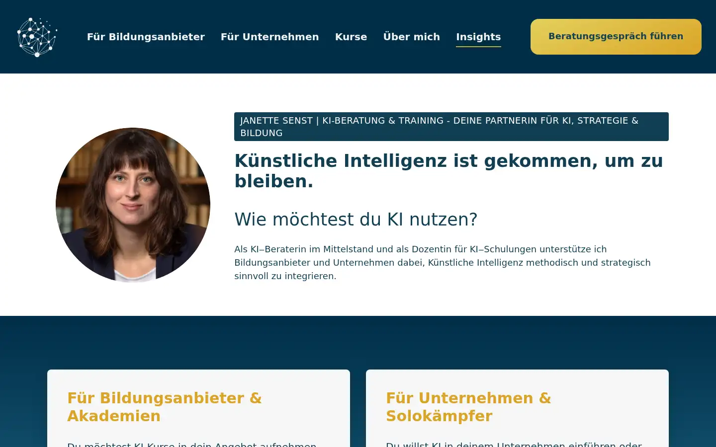 Screenshot of janettesenst.com