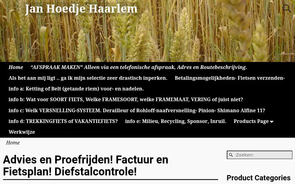 Screenshot of janhoedje-haarlem.nl