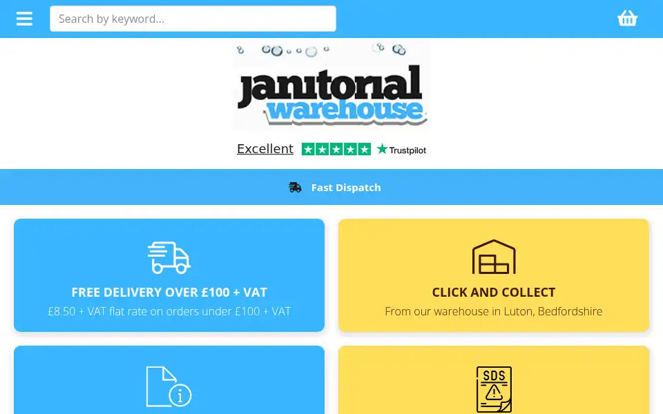 Screenshot of janitorialwarehouse.co.uk