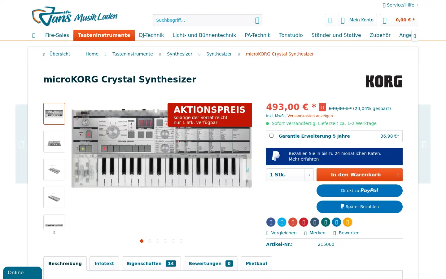 Screenshot of jans-musikladen.de