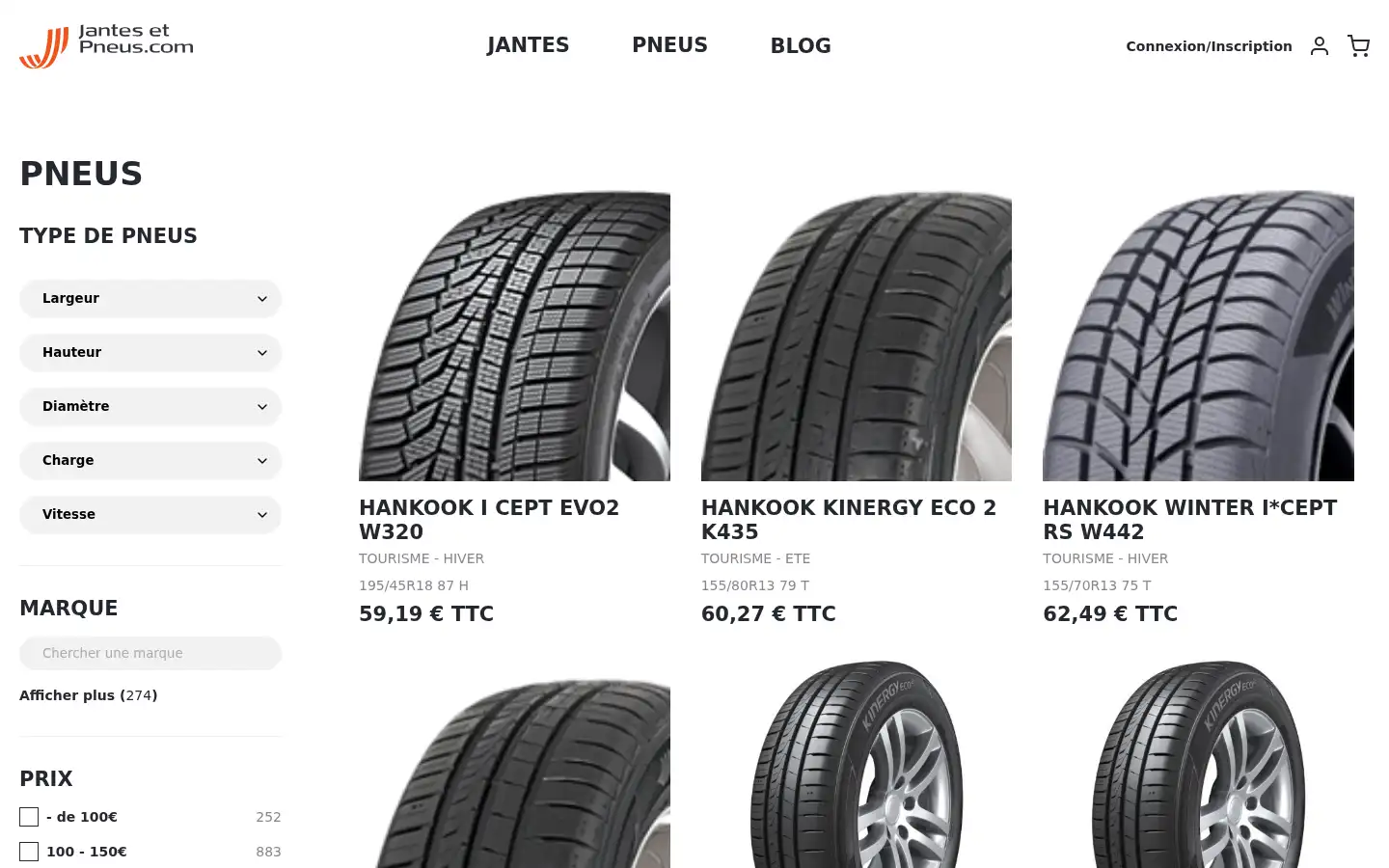 Screenshot of jantes-et-pneus.com