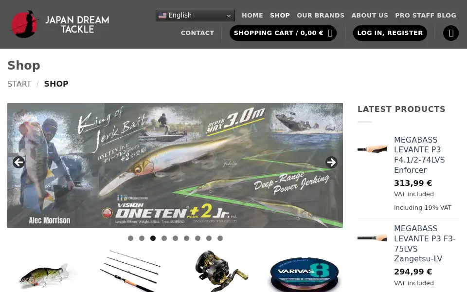 Screenshot of japan-dream-tackle.de