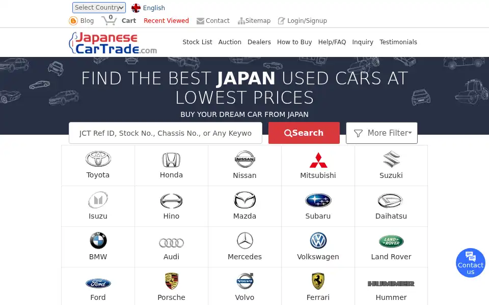 Screenshot of japanesecartrade.com