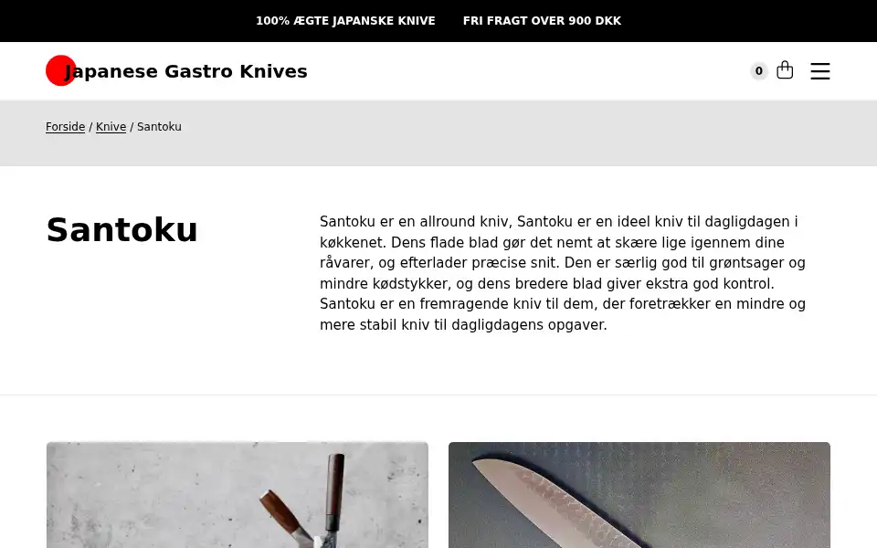 Screenshot of japanesegastroknives.dk