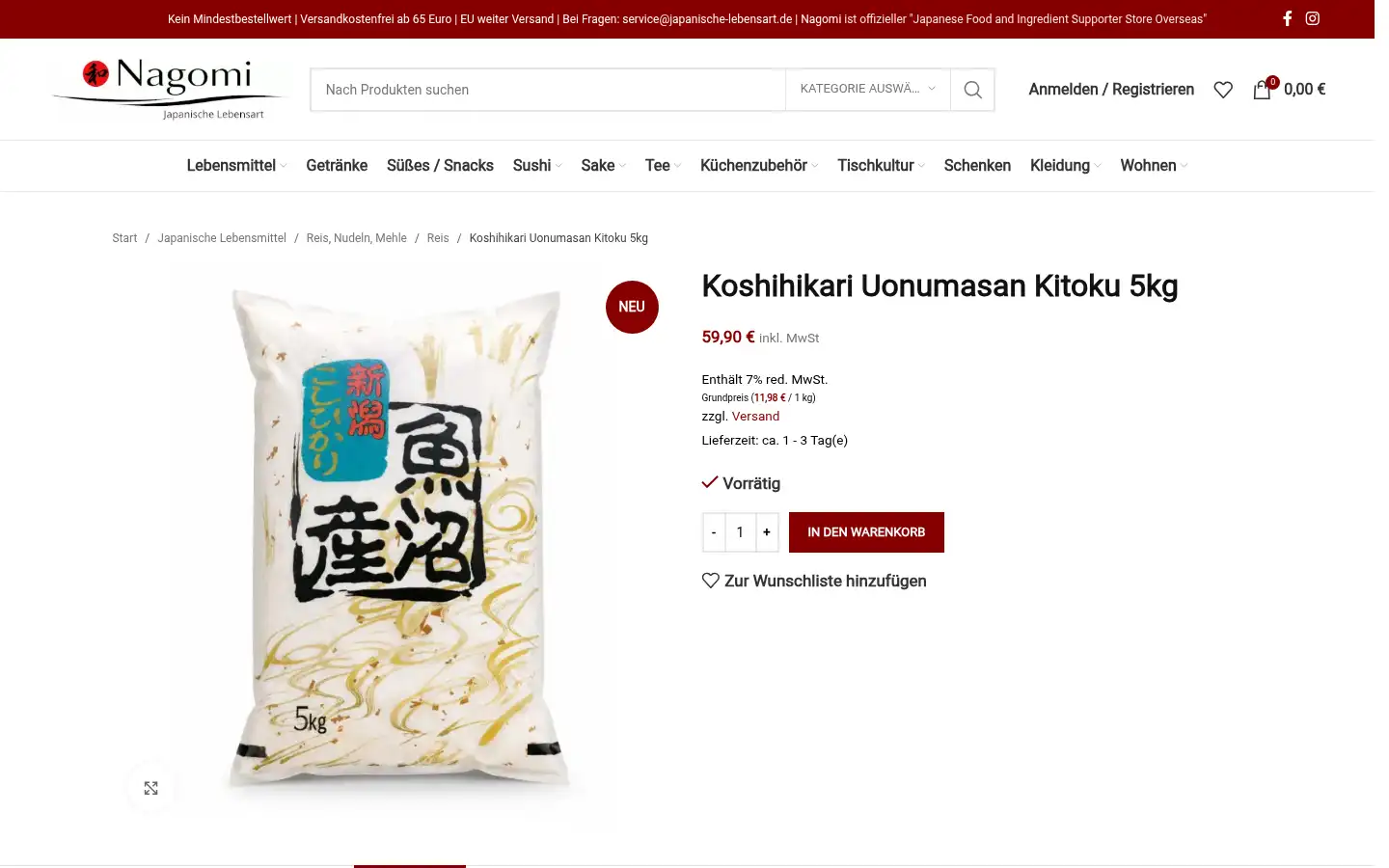 Screenshot of japanische-lebensart.de