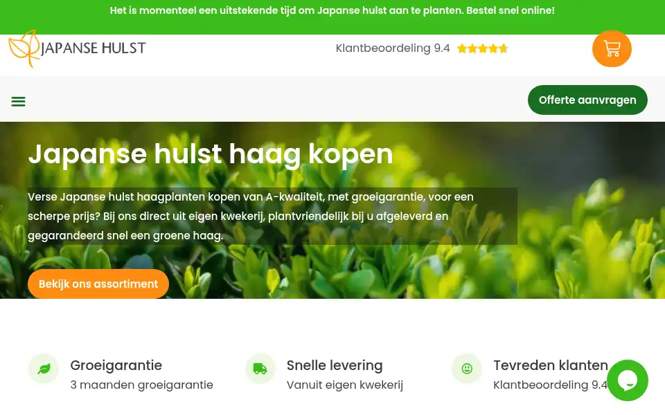Screenshot of japansehulst.nl