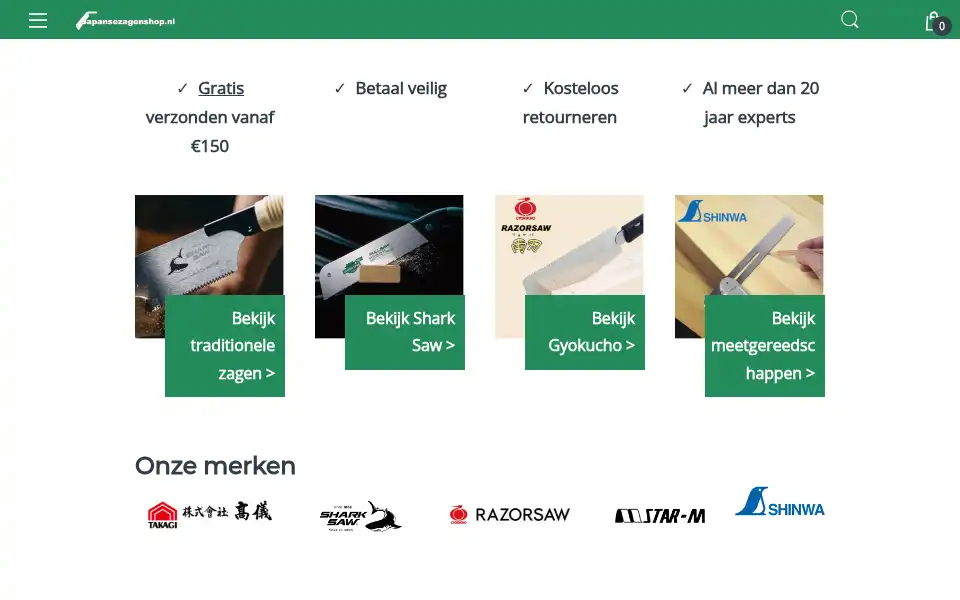 Screenshot of japansezagenshop.nl