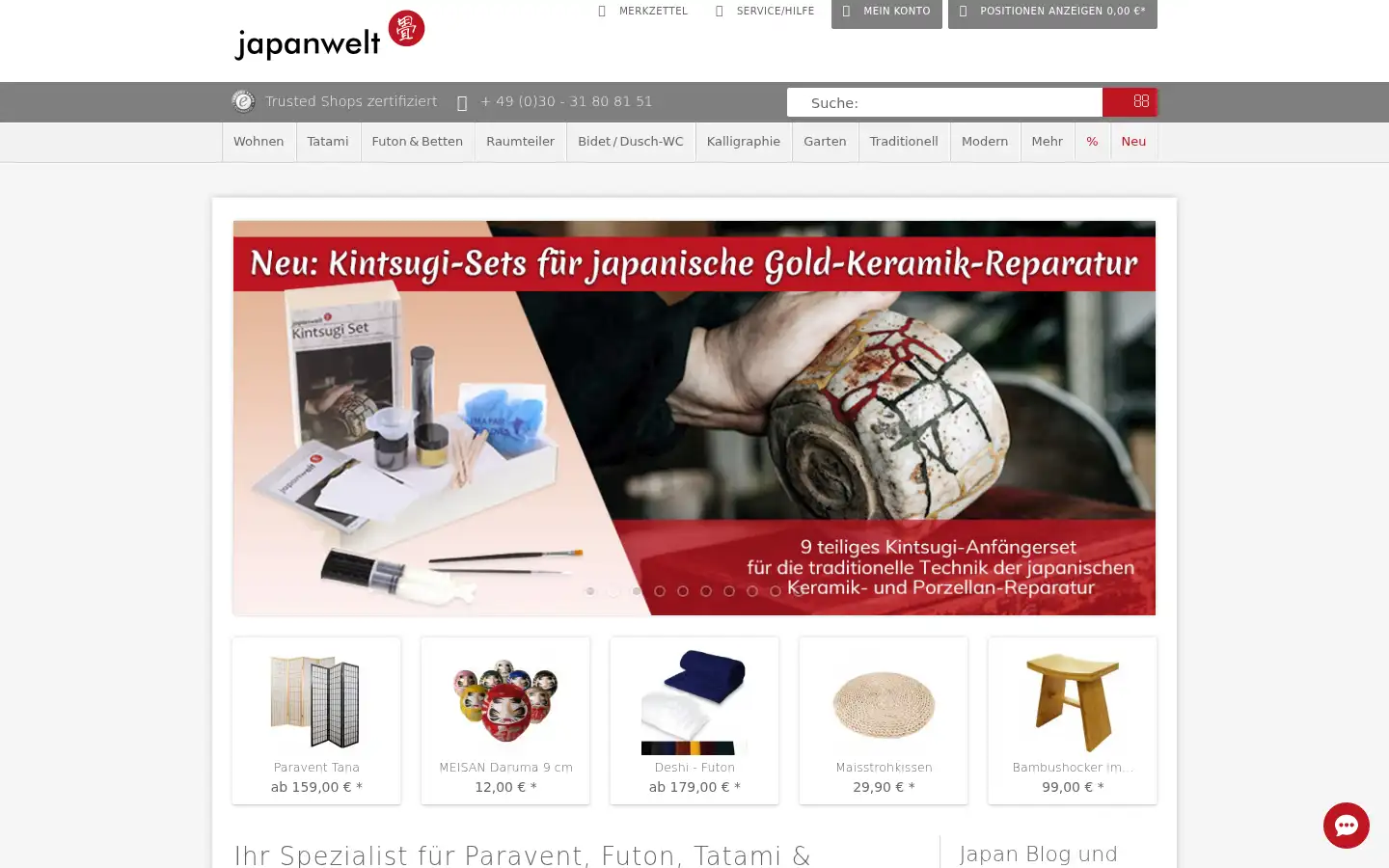 Screenshot of japanwelt.de
