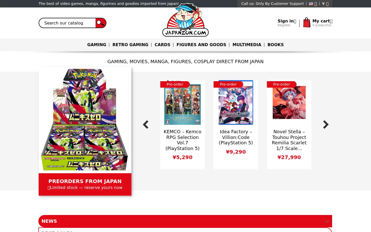 Screenshot of japanzon.com