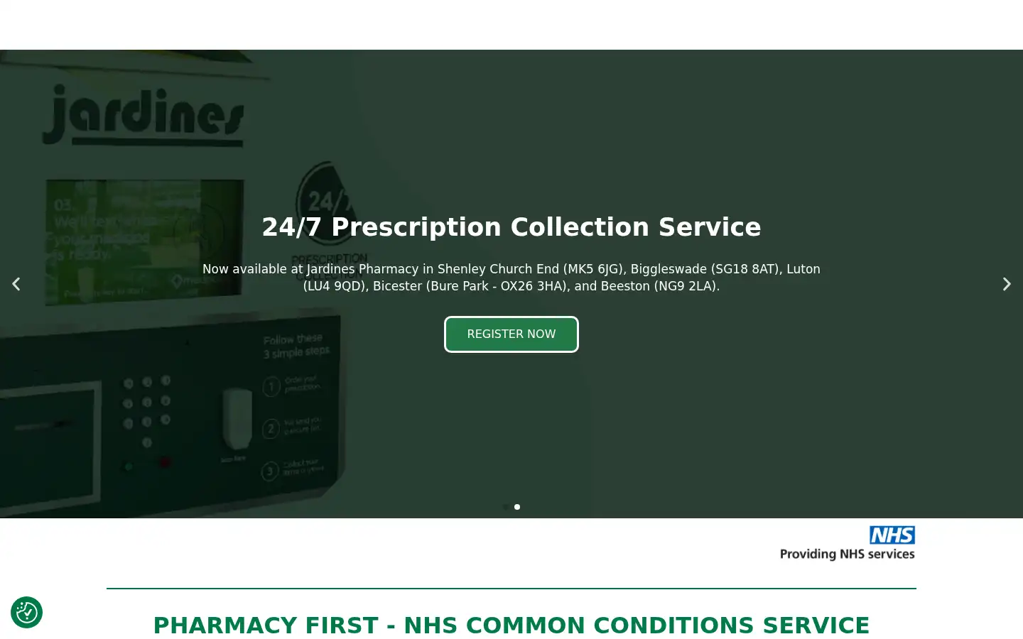 Screenshot of jardinespharmacy.co.uk