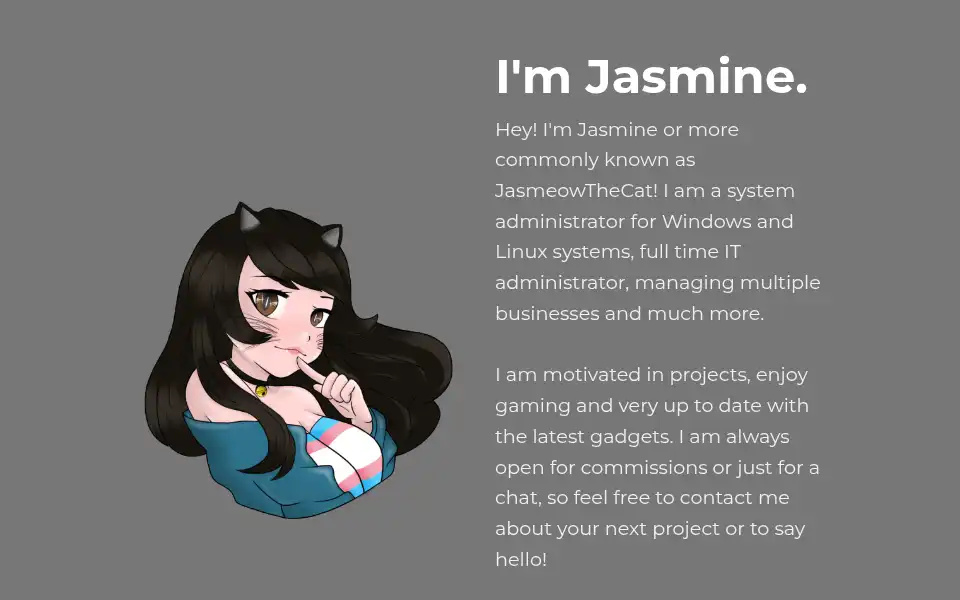Screenshot of jasmeowthecat.lgbt
