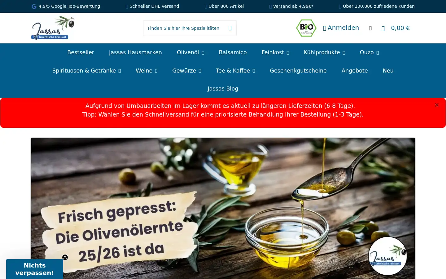 Screenshot of jassas-shop.de