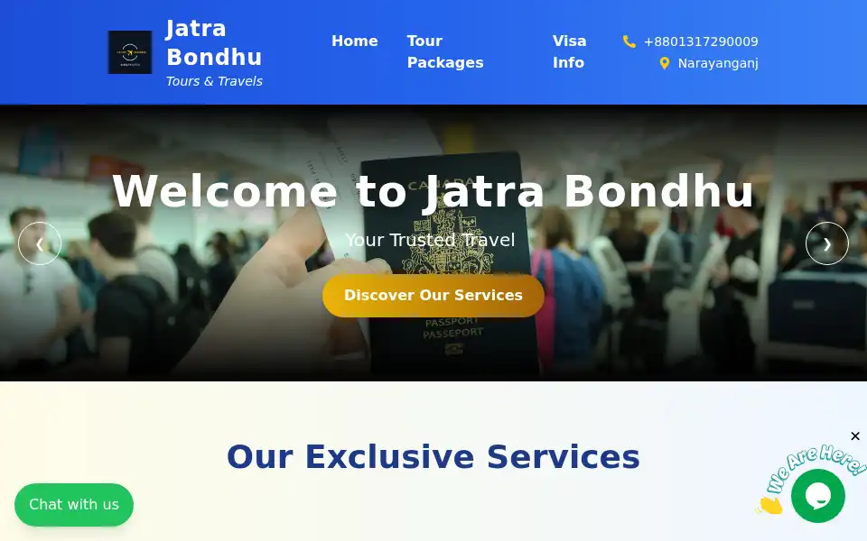 Screenshot of jatrabondhu.com