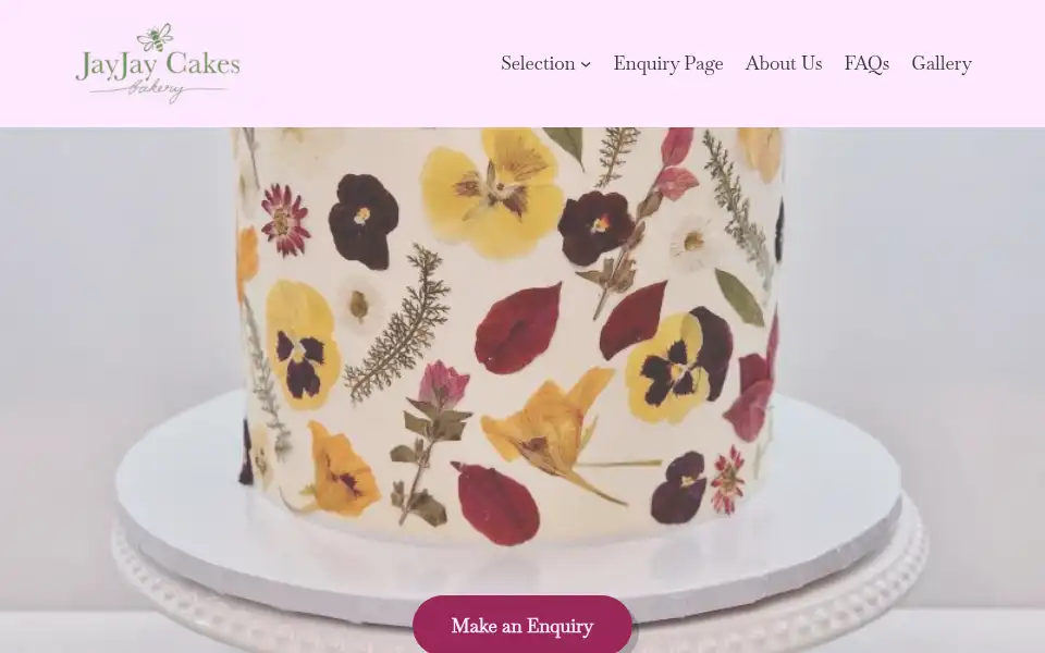 Screenshot of jayjaycakes.com