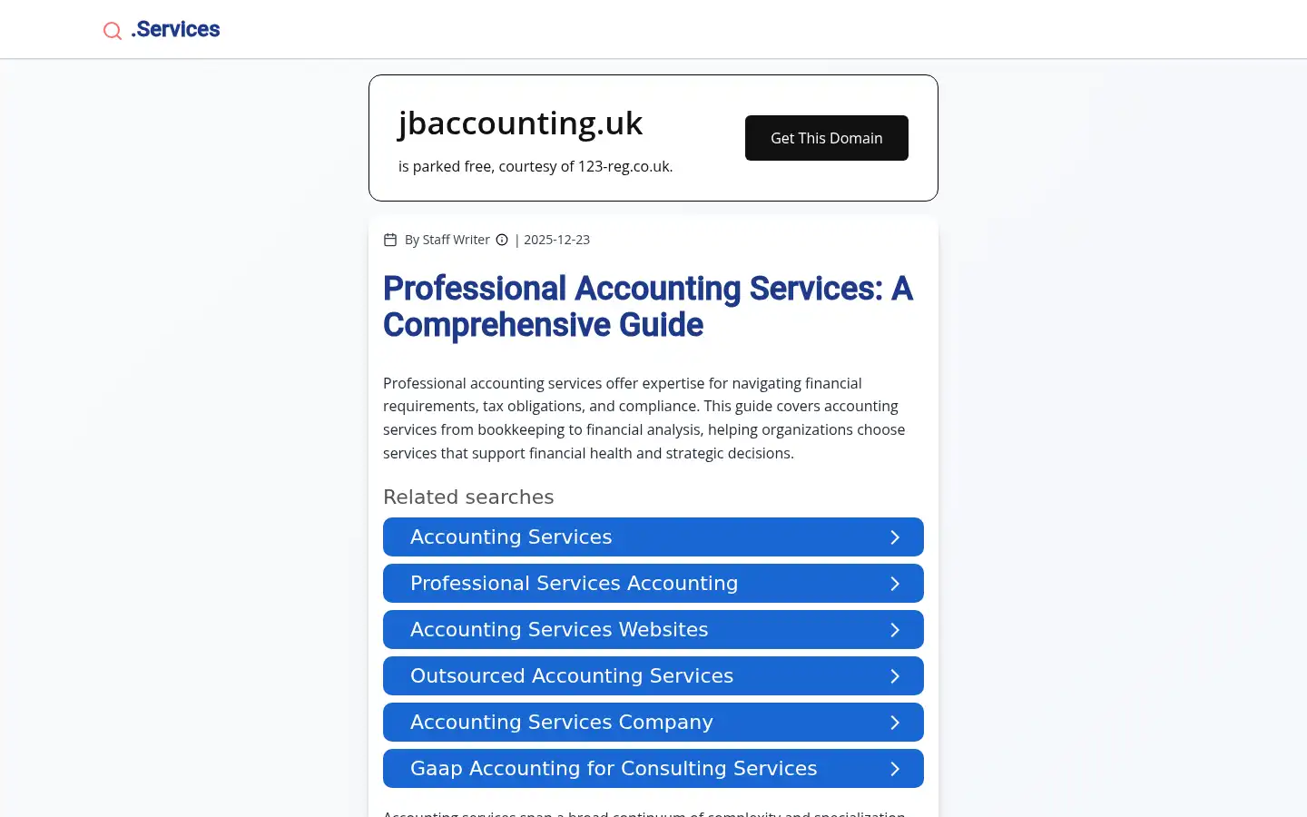 Screenshot of jbaccounting.uk