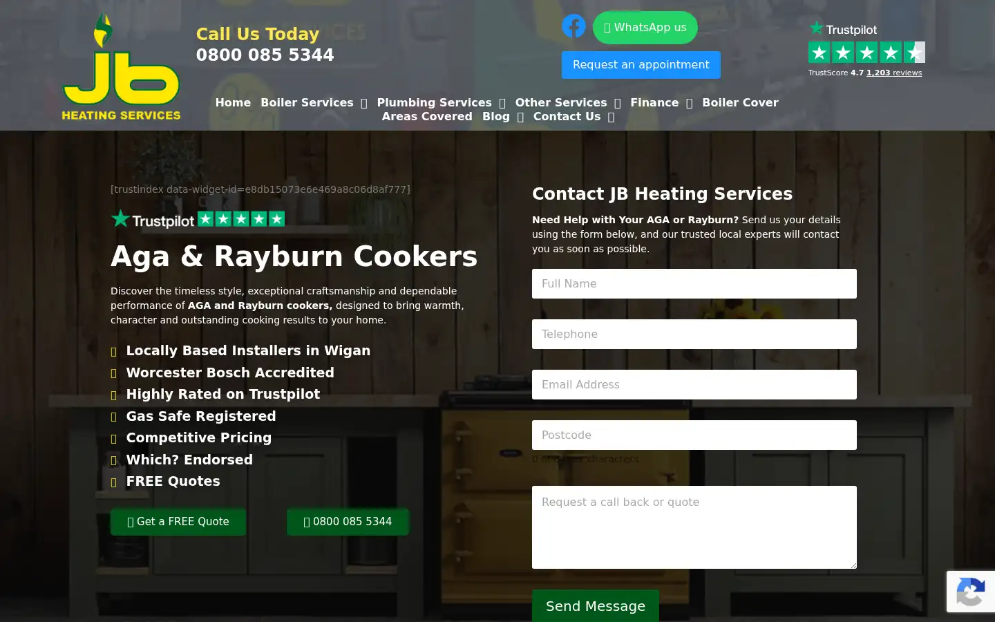 Screenshot of jbheating.co.uk