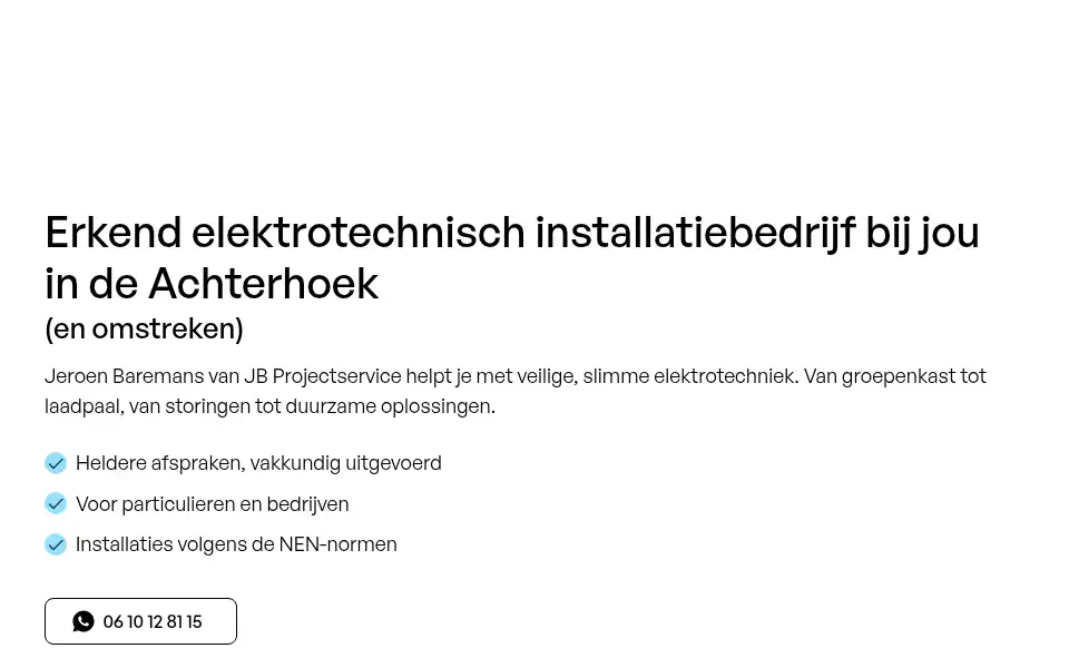 Screenshot of jbprojectservice.nl