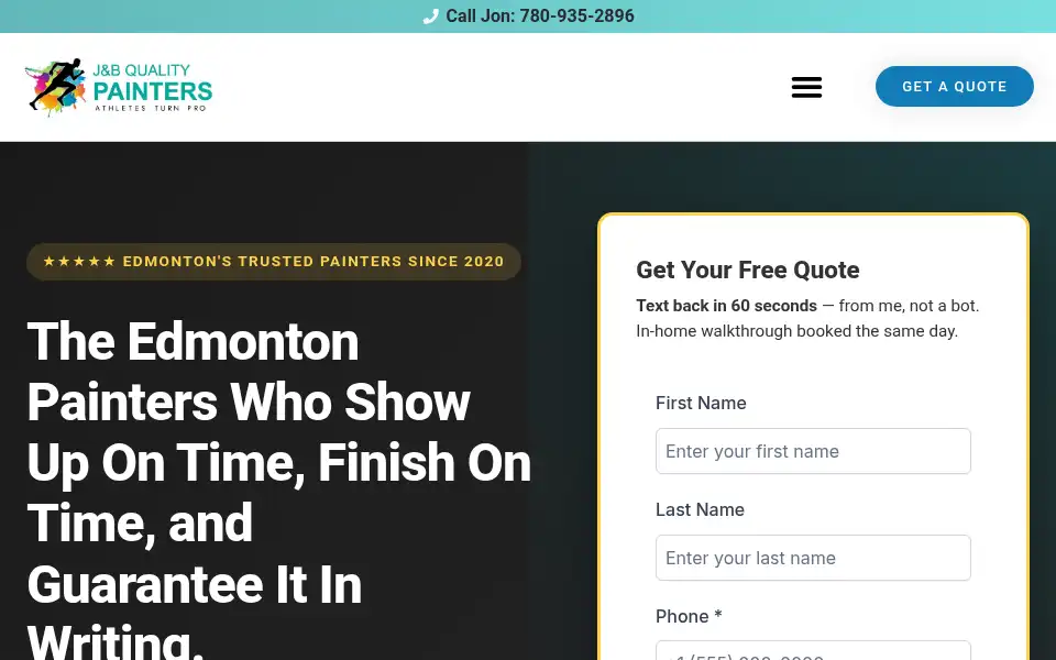 Screenshot of jbqualitypainters.ca