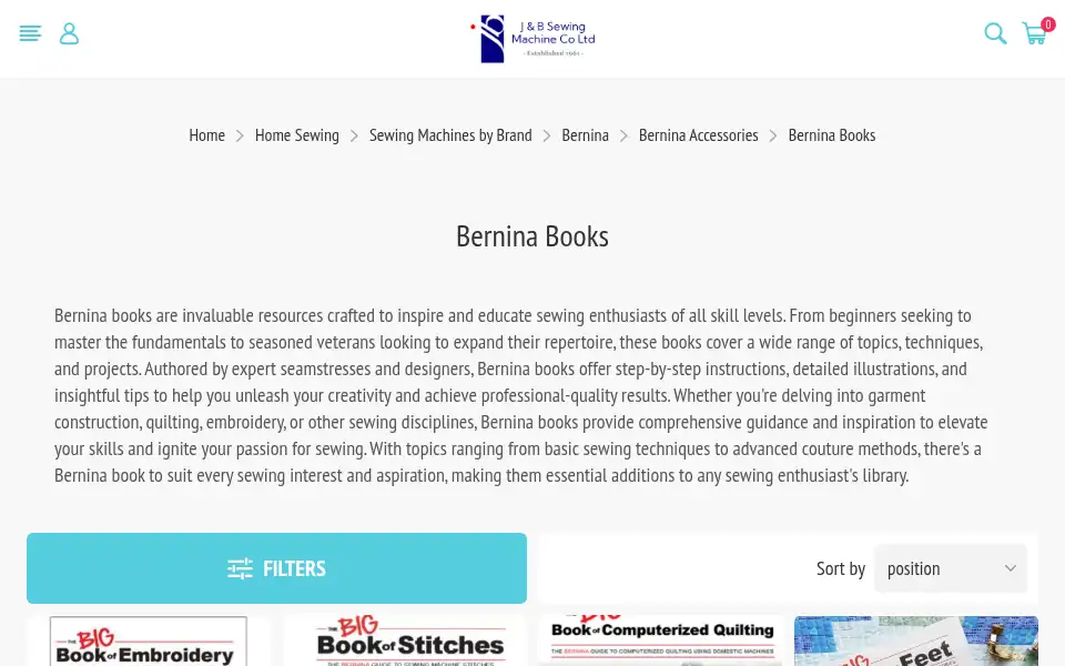 Screenshot of jbsewing.com