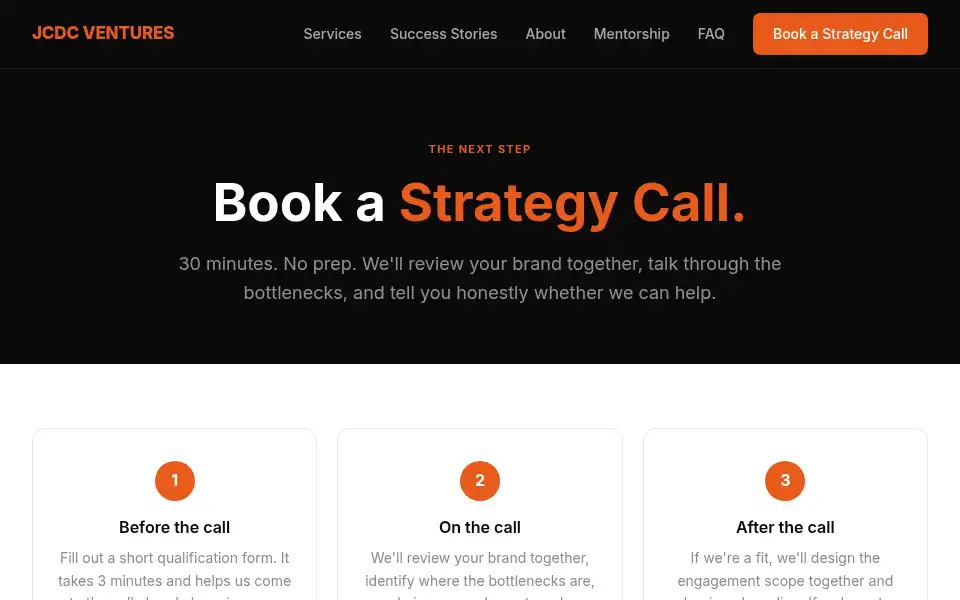 Screenshot of jcdcventures.com