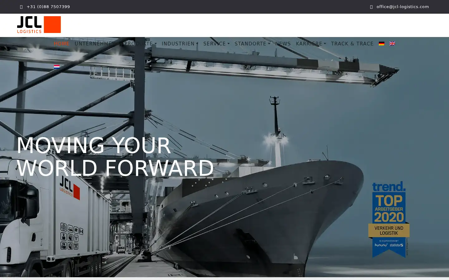 Screenshot of jcl-logistics.com