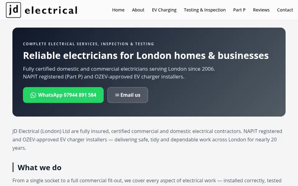 Screenshot of jdelectrical.info