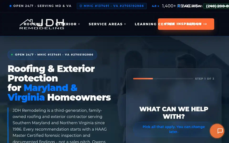 Screenshot of jdhremodeling.com