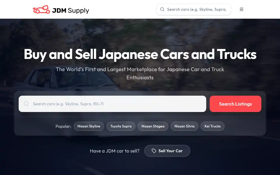 Screenshot of jdmsupply.com