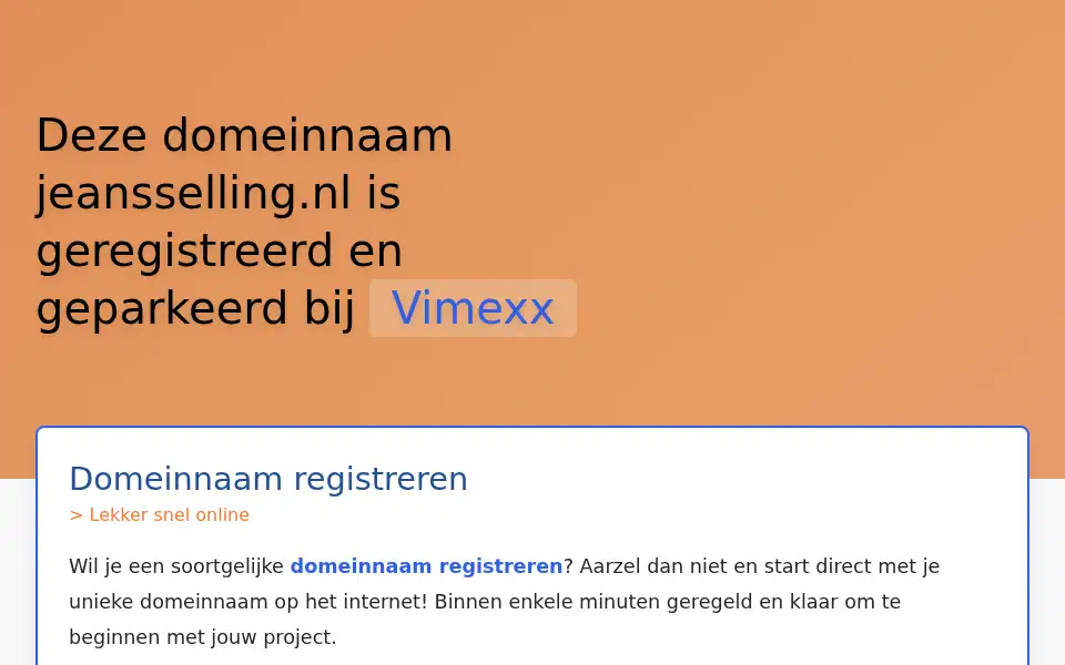 Screenshot of jeansselling.nl
