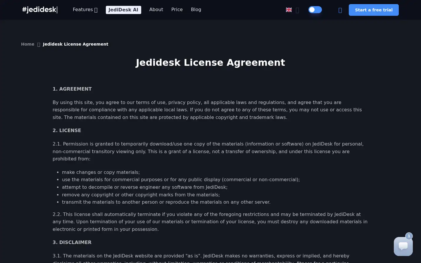 Screenshot of jedidesk.com