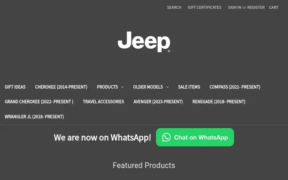 Screenshot of jeep-accessories.co.uk