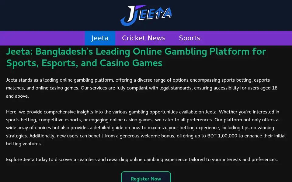 Screenshot of jeeta.dev