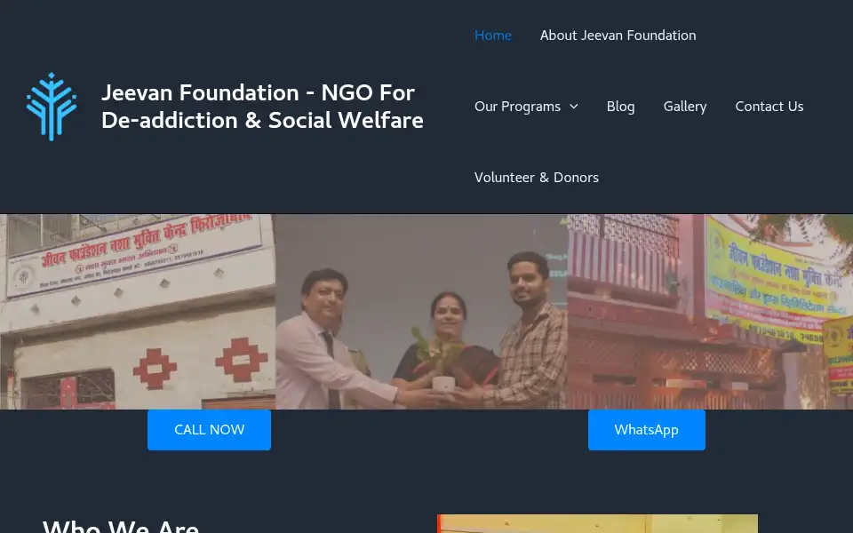 Screenshot of jeevanfoundations.com