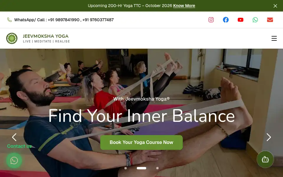 Screenshot of jeevmokshayoga.com