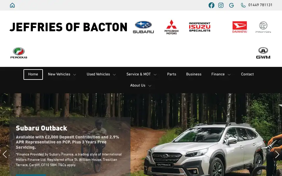 Screenshot of jeffriesofbacton.co.uk