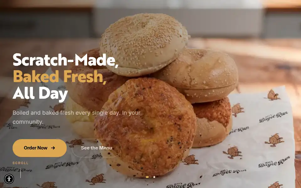 Screenshot of jeffsbagelrun.com