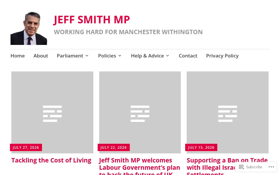 Screenshot of jeffsmithmp.com